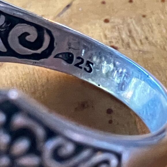 Natural Tanzanite Sapphire Sterling Silver Cocktail Ring Size 9 - Picture 6 of 9